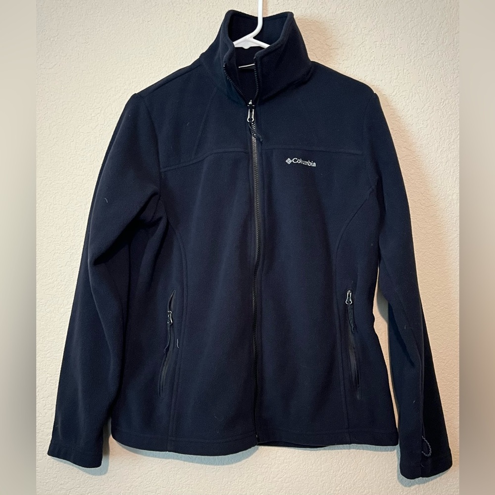Women’s Columbia Fleece Jacket Full Zip Sweater Medium Black
